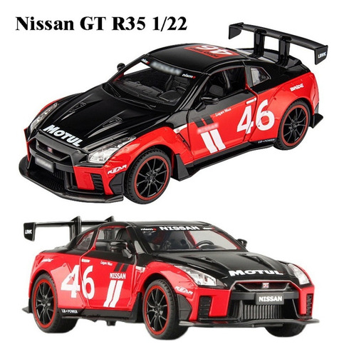 Nissan Gt R35 1/22 Miniatura Metal Coche Con Luces Y Sonido