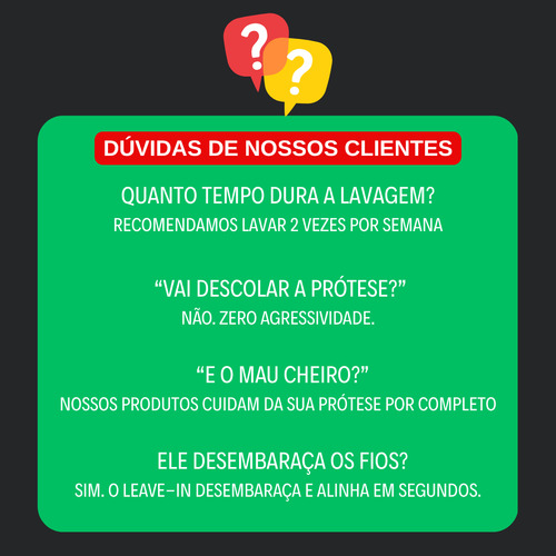 Kit Prótese Capilar Shampoo Condicionador Máscara E Leave-in