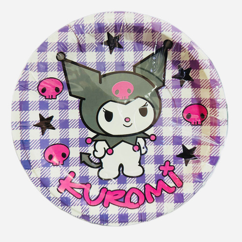 20 Platos Kuromi Desechable Personajes Fiesta Pasteleros