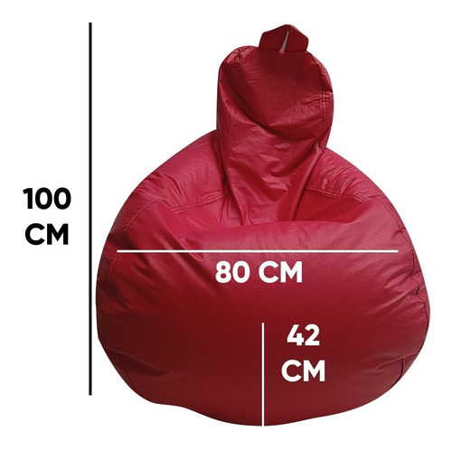 Sillón Puff Pera Premium Confortable Rojo