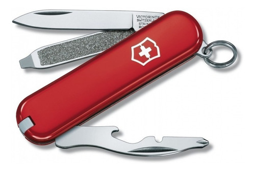 Cortador de canetas vermelho Victorinox Rally Red de 9 usos, cor vermelha