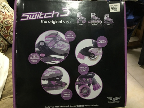 Patines Switch 3 En 1 Para Hielo, En Linea Y 4 Ruedas (Usado)