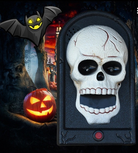 Halloween Timbre De Calavera Doorbellsonido Y Luz 