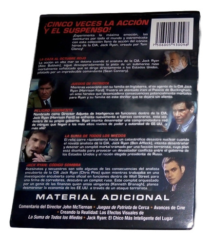 Jack Ryan Colección 5 Blurays Originales Con Español Latino (Usado)