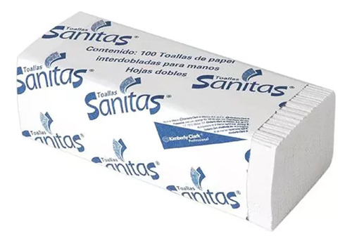 Toalla Interdoblada 20 Fajillas, 100 C/u Sanitas