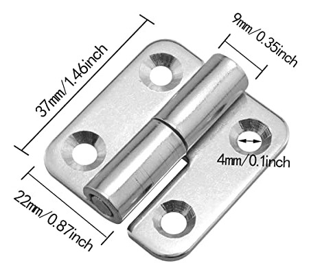 Hinges Desmontables Izquierdos 1.5puLG Acero Inoxidable 304