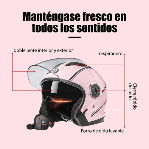 Casco Moto Abatible Con Doble Mica Para Hombre O Mujer