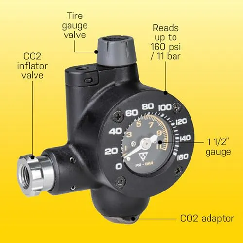 Inflador Y Medidor De Co2 Topeak Airbooster G2, Negro, Talla