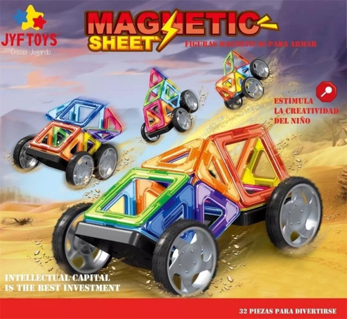 Imagen 1 de 10 de Bloques Imanes Didactico Magneticos Magnetic 32 Piezas