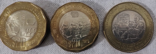 Lote De Monedas De 20 Y Una De 10 Conmemorativas (Usado)