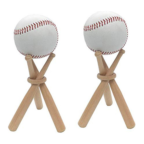 Tapbull 2 Pack Baseball Stand Holder Wooden Base Ball Stand