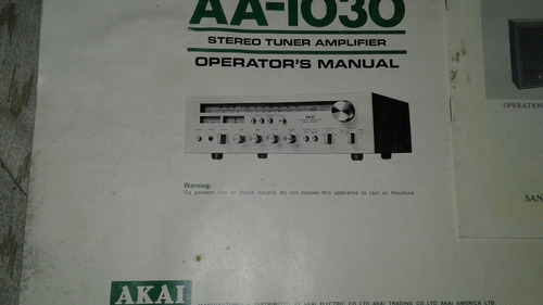 Imagen 2 de 7 de Manuales De Uso Sintoamplificador Sansui Akai Winco 7 Mares