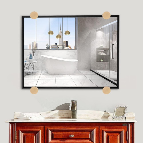 Ackron - Pinzas De Cristal Espejo De Pared, Soporte Red...
