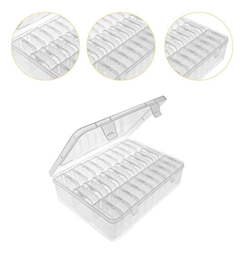 Caja De Almacenamiento Transparente Con 30 Compartimentos