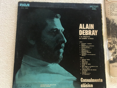 Lote Vinilos 2 Alain Debray - Casualmente Clásico Cumparcita (Usado)