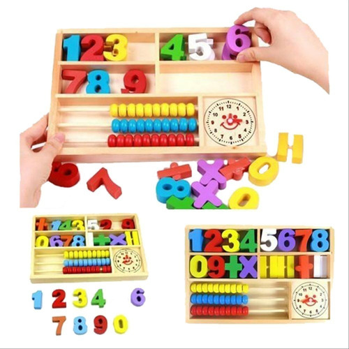 Imagen 1 de 7 de Juego Didáctico Madera Montessori Ábaco Calculador Educativo
