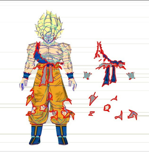 Planos Figura Goku Super Sayayin Mano Abierta, Dragon Ball Z