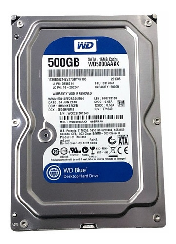 Interno Western Digital Wd Caviar Blue Wd5000aakx 500gb Azul Azul