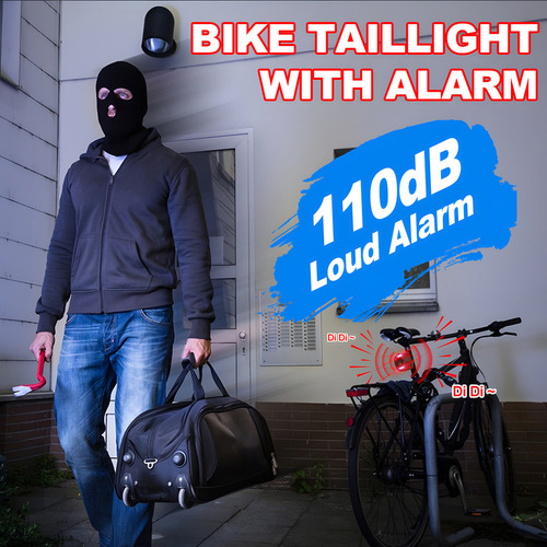 Luz Trasera De Bicicleta Recargable Por Usb Con Alarma Antir