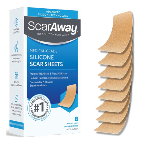 Parches Scaraway De Silicona Para Cicatrices 8 Piezas