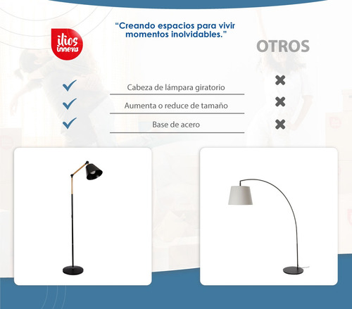 Lampara De Pie Moderna Ajustable Detalles En Madera 160 Cm Pantalla Blanco