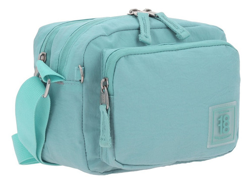 Crossbody Chenson 1818 Turquesa Zilp Impermeable 1866551-t Acabado De Los Herrajes Níquel Diseño De La Tela Liso