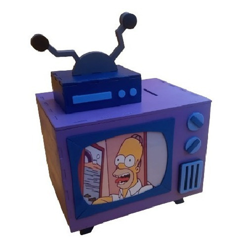 5 Dulceros Televisor Los Simpsons (15x11x11 Cm) (mdf-5mm)