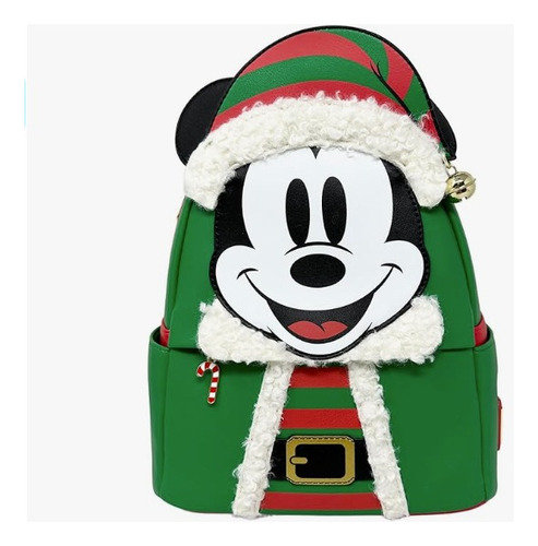 Disney Loungefly Mini Mochila Mickey Mouse Elfo Navidad