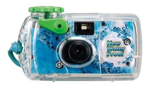 Imagem 1 de 1 de Câmera descartável Fujifilm QuickSnap Marine azul-celeste/verde