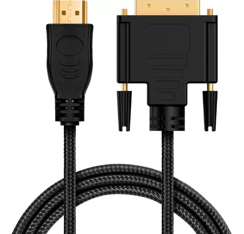 Dvi D Hdmi Adaptador Cabo De Nylon Reforçado Filtro 2 Metros