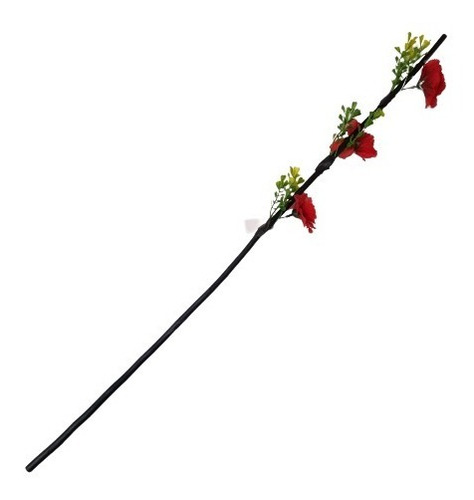 Planta Artificial De Calidad Vara Seca Flor Roja 70cm $sd