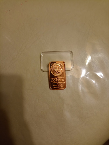 Lingote De Cobre Puro De 1 Onza Troy 0,999 Modelo Indio