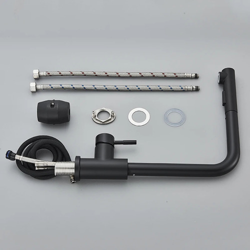 Llave Monomando Para Fregadero Nioval 5979 Acabado Mate Color Negro