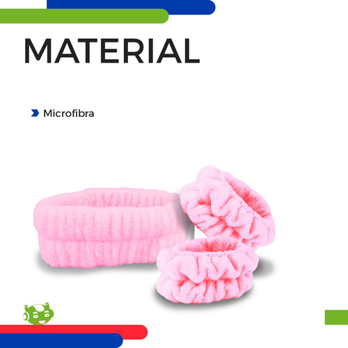 Kit Diadema Sin Moño De Pelo Y Muñequeras Slim Company Microfibra Para Skincare El Cuidado Facial Y Maquillaje Spa En Casa Color Rosa Claro