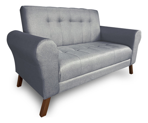 Sofa 2 Cuerpos Gris Clasico