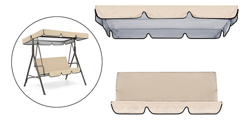 Set De 3 Personas Con Funda De Banco Oscilante Con Beige