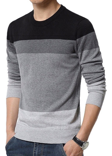 Blusa Con Cuello Redondo Y Bloque De Color For Hombre Chic