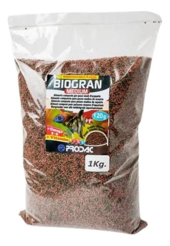 Alimento Prodac Biogran Medium 1 Kg Peces Acuario