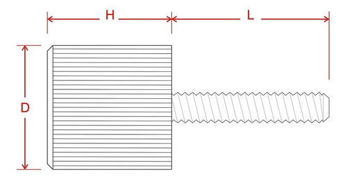 Tornillo Moleteado Unidad M,. In