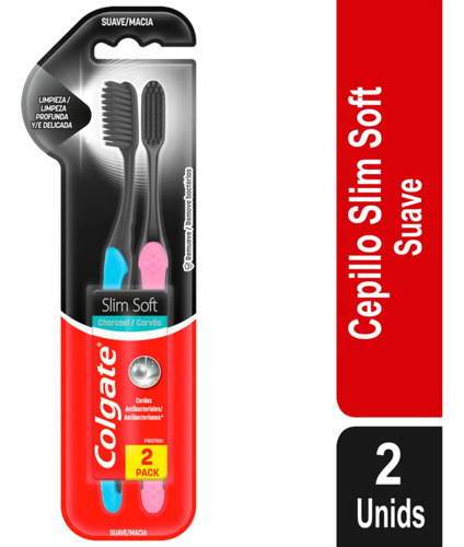Cepillo Dental Colgate Slim Soft Carbon Active X 2und