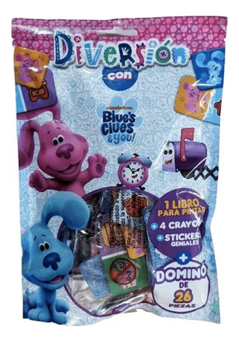 Las Pistas De Blue Kit Libro Pintar Stickers Domino Crayones