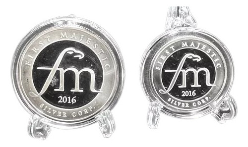 Lote 2 Monedas 1 Oz Y 1/2 Oz Plata Pura First Majestic 2016