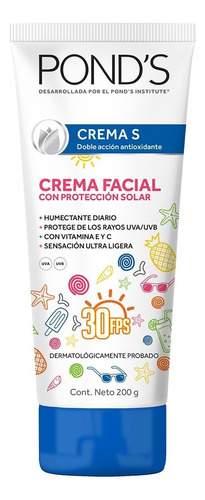 Pond's Crema Facial Humectante S Filtro Solar Fps 30 200g