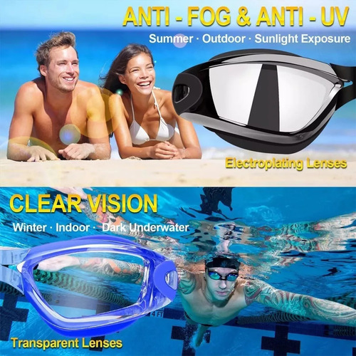 Goggles Natacion Gafas Deportivas Kit De Natacion Negro