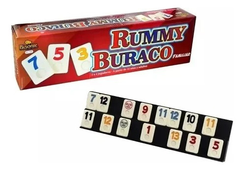 Rummy Burako Familiar -con Fichas Bajo Relieve  Bisonte 