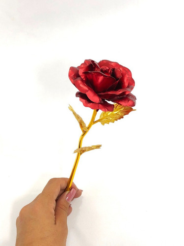 Imagen 2 de 2 de 24k Oro Plateado Rosa Flor Amor Regalo Cumpleaños Día Madre