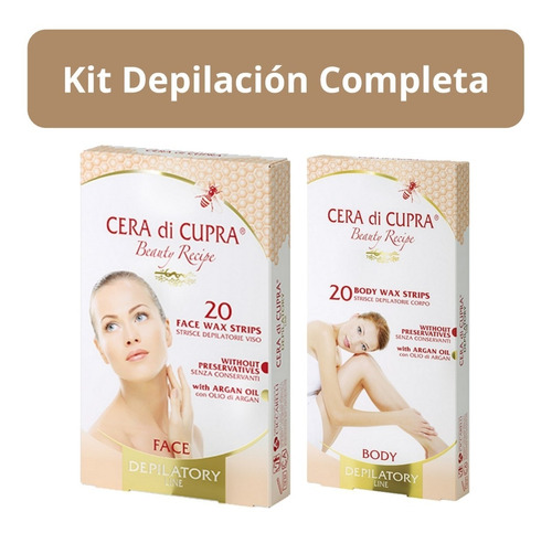 Kit Depilacion Completa ( Bandas Cera Cuerpo Y Facial )