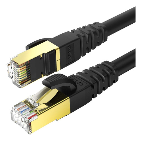 Cable Ethernet Cat 8 1.83 Mt Negro Red Redonda Internet Ethe