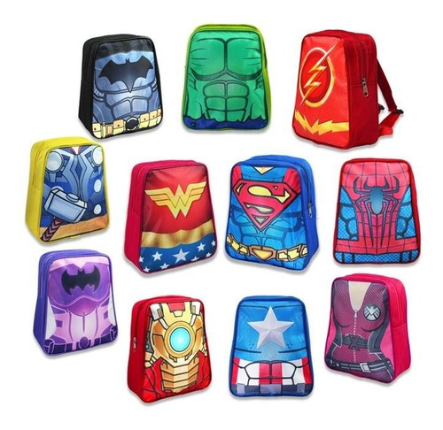 40 Mochilas Bolos Dulcero Super Heroes