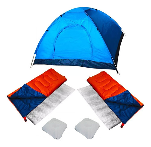 Combo Camping Boa Carpa 4p Bolsas Almohadas Aislantes